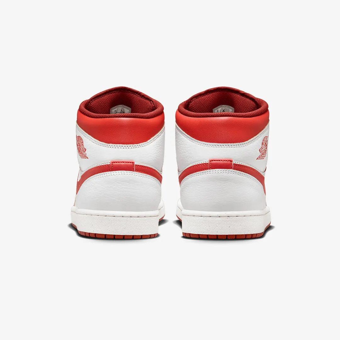 AIR JORDAN 1 MID SE 'WHITE/LOBSTER-DUNE RED-SAIL'