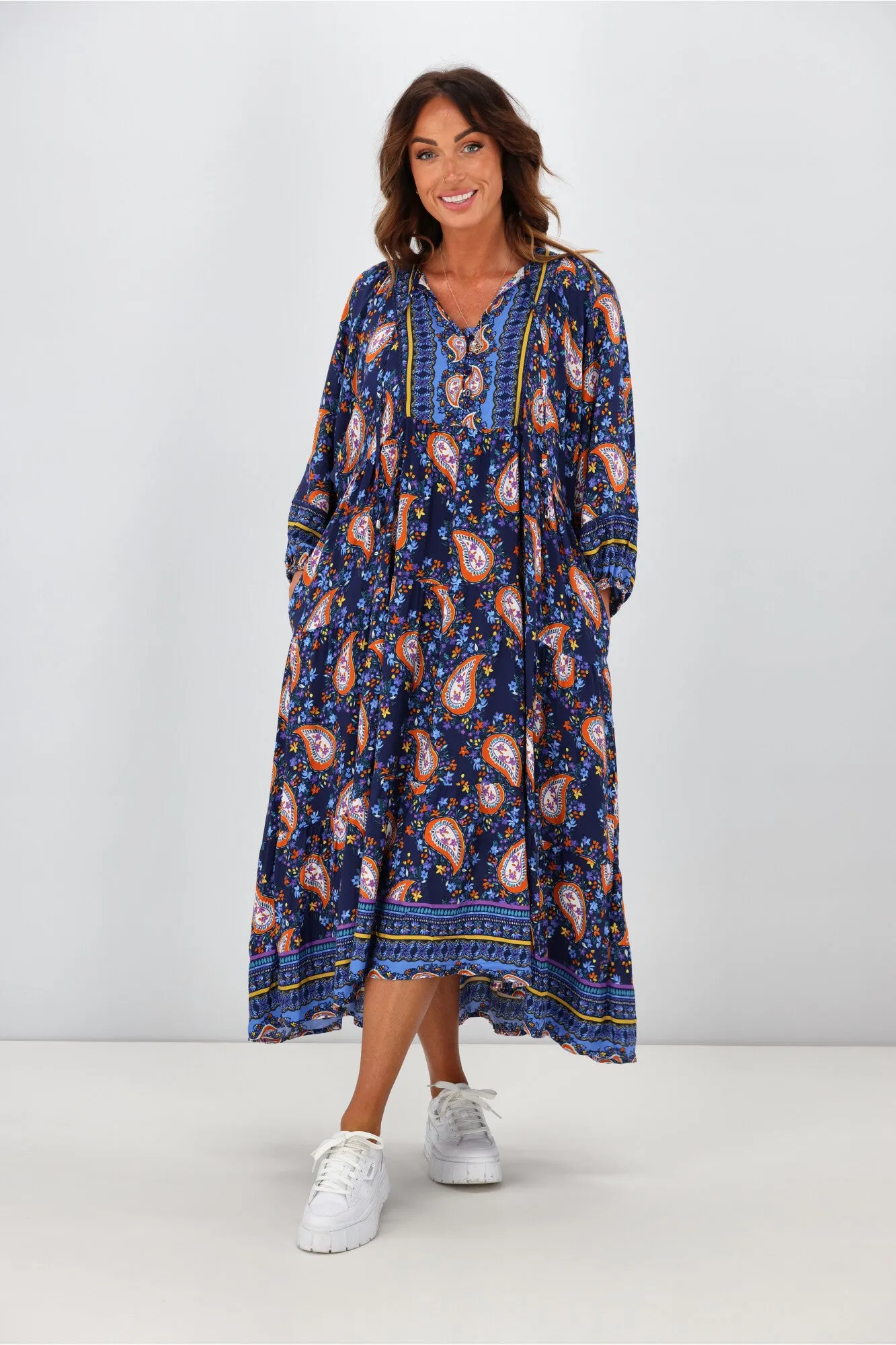 Boho Australia Stuart Dress Navy Floral