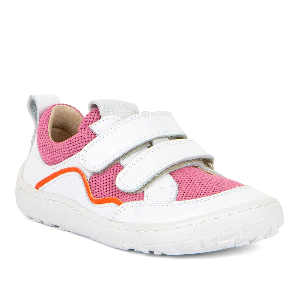 Froddo Barefoot Style White & Pink  Water Repellent Sneakers With Velcro Closure