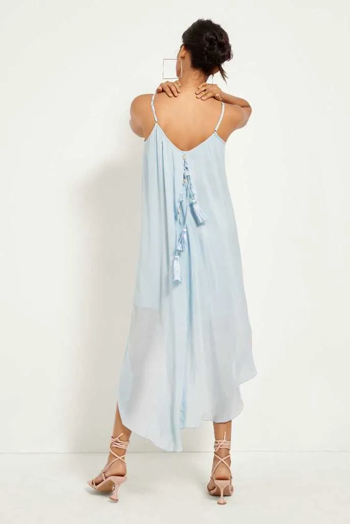 Ice Blue Wrap Slip Dress