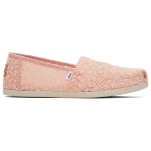 Peach Lace Slip ons