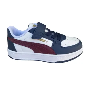 Puma boys' sneakers shoe with elastic and strap Caven 2.0 AC Ps white-jasper red-blue